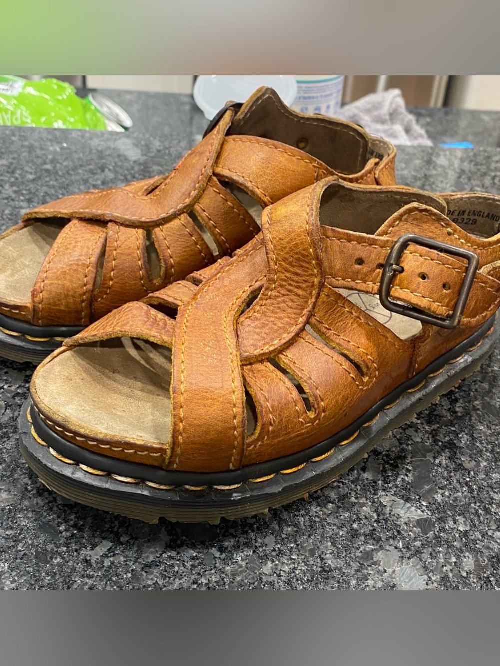 Vintage woman’s Doc Martens size 6 Brown Leather Buckle Fisherman Sandals